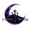Print The Moon logo with a purple crescent moon and three crosses